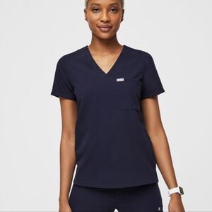 Figs Catarina Navy Scrub Top